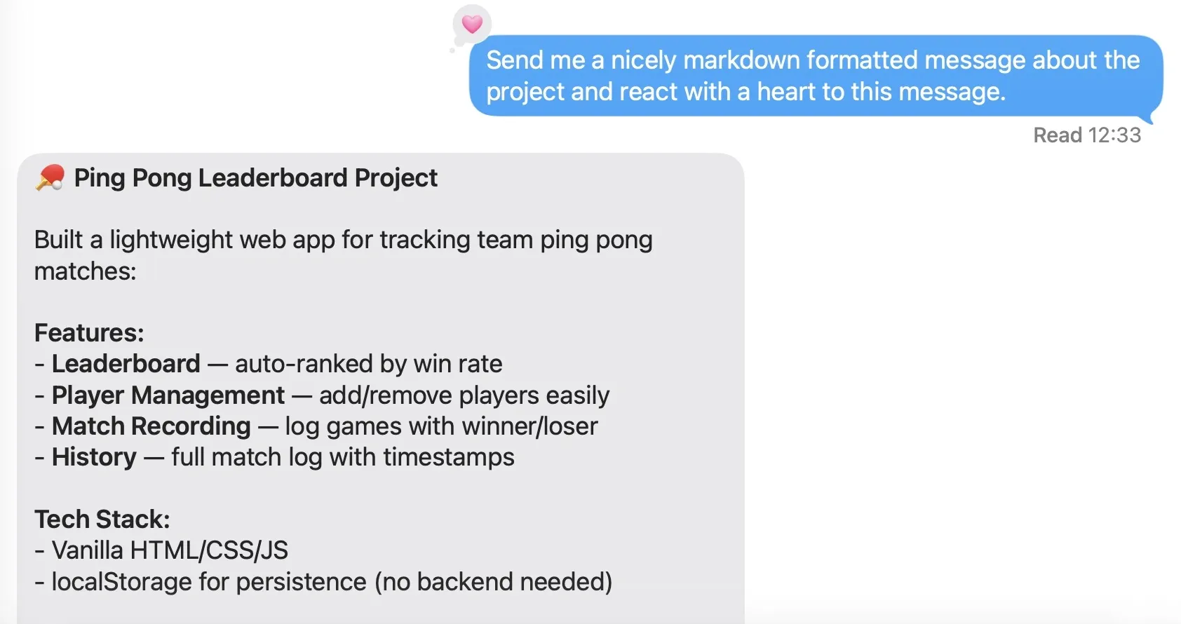 Voice memos, reactions and images in Lindy’s iMessage channel
